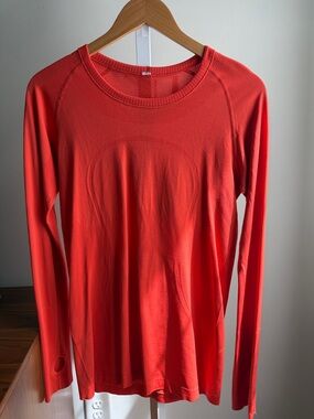 Lululemon long sleeve swiftly tech top 2.0 orange 10